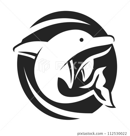 Dolphin Logo template Isolated. Brand Identity. Icon Abstract Vector graphic 112530022