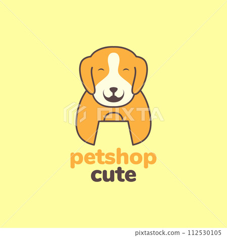 animal pets dog brittany bag mascot cartoon cute logo design vector 112530105