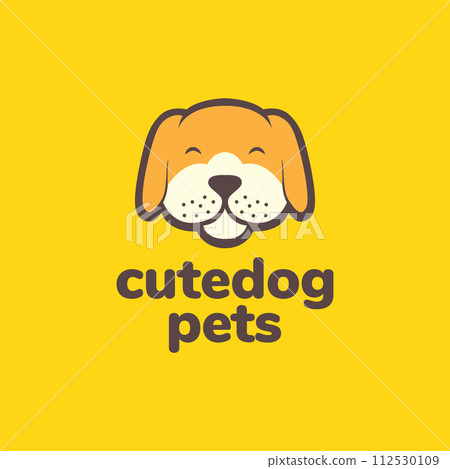 animal pets dog puppy brittany cute mascot cartoon logo design vector 112530109