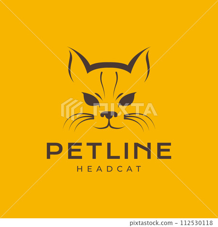 cat head pets focus mascot isolated simple vintage hipster logo icon vector illustration cat head pets focus mascot isolated simple vintage hipster logo icon vector illustration 112530118