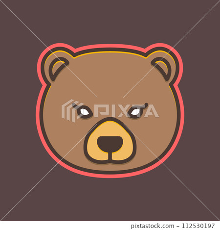 animal forest jungle wildlife beast baby bear head face cute mascot colorful logo design vector 112530197