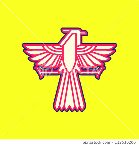 flying bird horned eagle hunting prey modern geometric colorful abstract logo design vector 112530200