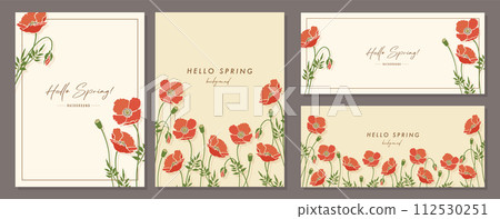 罌粟材質集框架背景向量圖簡單時尚 112530251