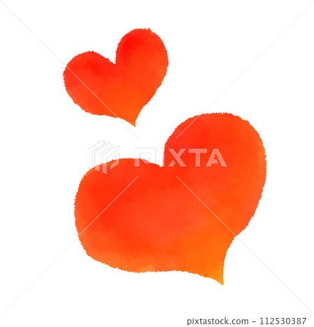 Hand drawn illustration of two hearts 112530387