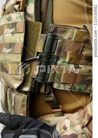 Close up of military man in uniform 112530982