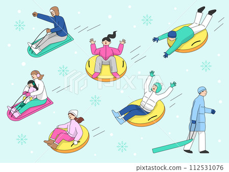 Go for a Snow sledding 112531076