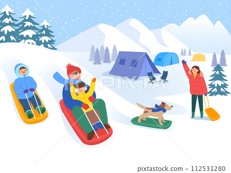 Going on a camping trip and sledding Going on a camping trip and sledding 112531280