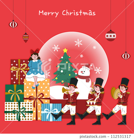 Snowball and gift soldiers 112531317