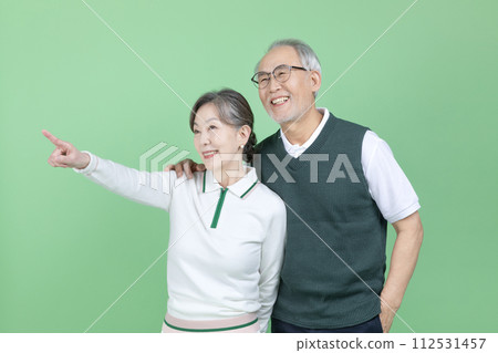 A senior wear a golf suit A senior wear a golf suit 112531457