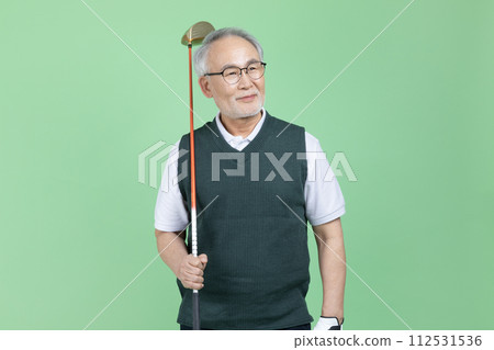 A male senior who plays golf A male senior who plays golf 112531536