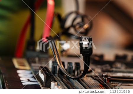 Computer parts of processing unit close up 112531956