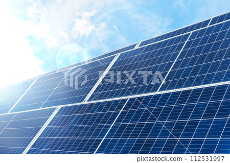 A row of solar cell panels 112531997