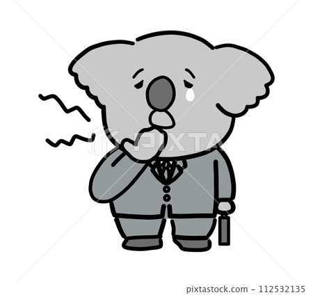 Yawning koala businessman character Yawning koala businessman character 112532135