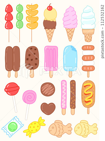Candy and Chocolate Dessert Sauce 112532162