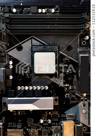 Computer parts of processing unit close up 112532619