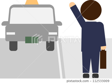 Image material of an office worker stopping a taxi Image material of an office worker stopping a taxi 112533009