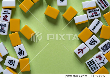 mahjong tiles lined up mahjong tiles lined up 112533970