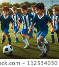 Boys playing soccer 112534030