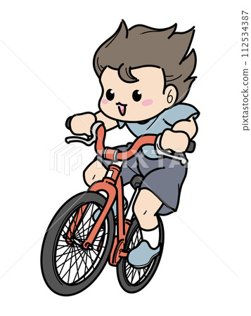 child riding a bicycle child riding a bicycle 112534387