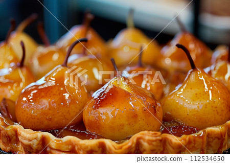 Pear tarte tatin or French fruit tart with gluten free crust. La Tarte Bourdaloue Pear tarte tatin or French fruit tart with gluten free crust. La Tarte Bourdaloue 112534650