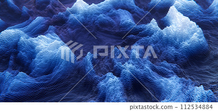Abstract blue cubic landscape technology background. Technology concept 112534884