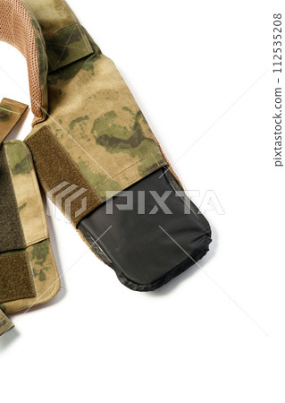 Tactical neck protection module isolated on white Tactical neck protection module isolated on white 112535208