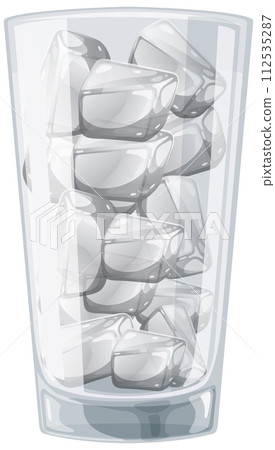 Chilled Drink in a Glass with Ice 112535287