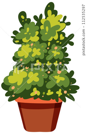 Lush Green Potted Plant Illustration 112535297