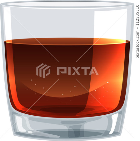 Glass of Whiskey Vector Illustration 112535310