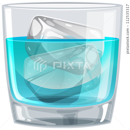 Crystal Clear Glass of Water with Ice 112535317