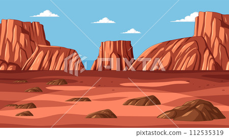 Desert Canyons Under Blue Sky Desert Canyons Under Blue Sky 112535319