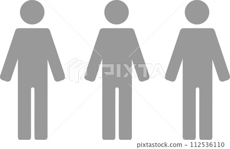People pictogram upright silhouette icon whole body group 112536110