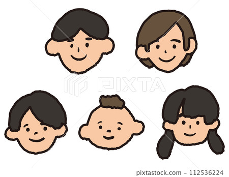 Family face icon hand drawn illustration 112536224