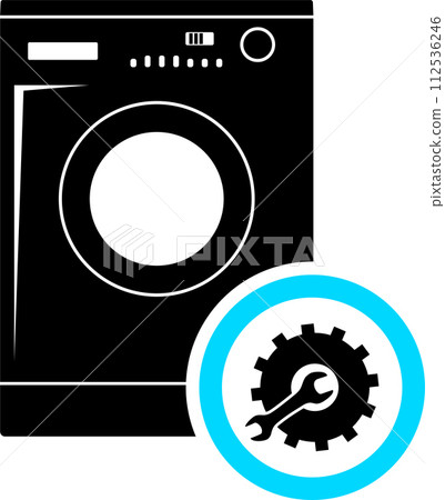 Washing Machine Repair Service. Vector illustration. 112536246