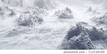 Abstract white cubic landscape technology background. Technology concept Abstract white cubic landscape technology background. Technology concept 112536389