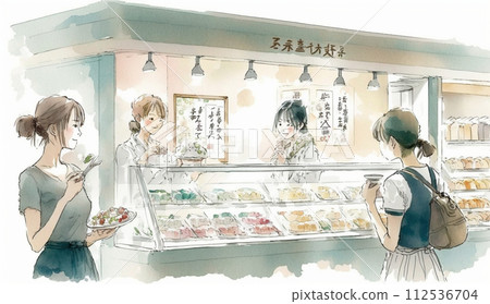 百貨公司地下室配菜區顧客與商店員工的互動 112536704