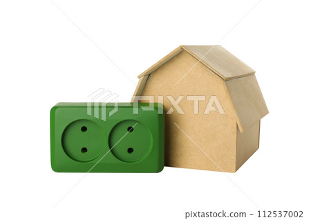 PNG,Decorative house with electrical socket, isolated on white background PNG,Decorative house with electrical socket, isolated on white background 112537002