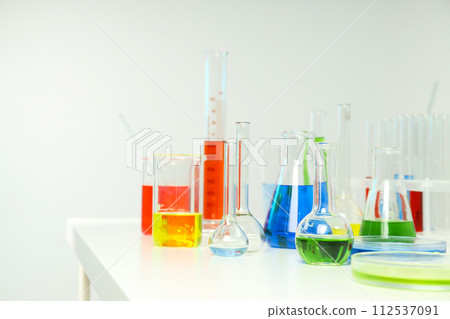 Concept of science with different test tubes 112537091