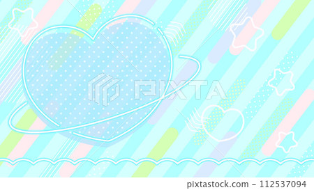 藍色條紋與心星球背景素材 112537094