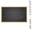 Empty  chalkboard texture hang on the white wall.  112537147