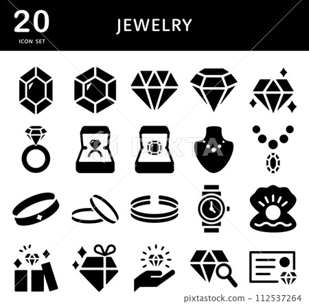 Gem Jewelry Icon Set Gem Jewelry Icon Set 112537264