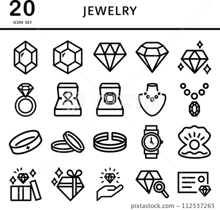 Gem Jewelry Icon Set 112537265