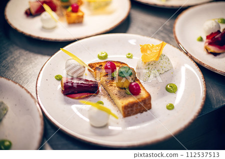 Creative cuisine appetizer plate Creative cuisine appetizer plate 112537513