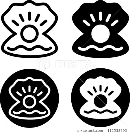 Pearl pearl icon set 112538303