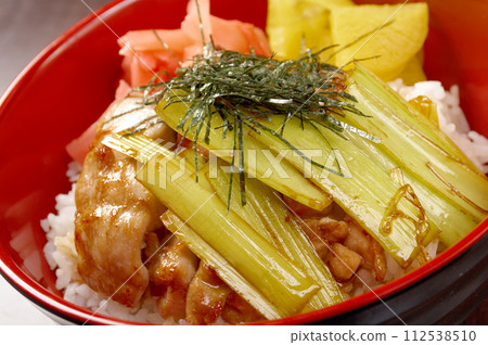 Chicken with rice and bamboo Chicken with rice and bamboo 112538510