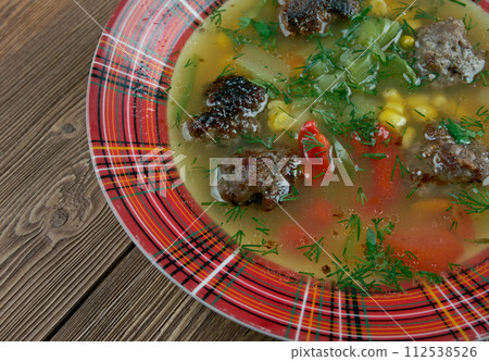 Mexican Meatball Soup 112538526