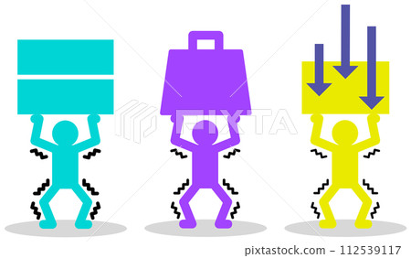 一個人在搖晃中拼命舉起重物的插圖 112539117