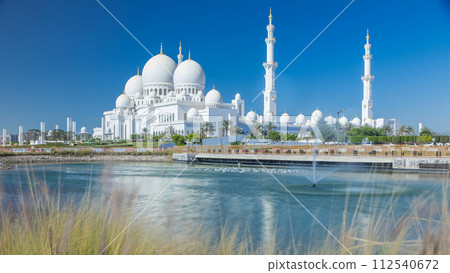 Sheikh Zayed Grand Mosque timelapse in Abu Dhabi, the capital city of United Arab Emirates 112540672