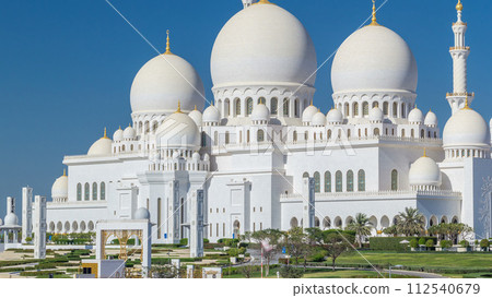 Sheikh Zayed Grand Mosque timelapse in Abu Dhabi, the capital city of United Arab Emirates 112540679