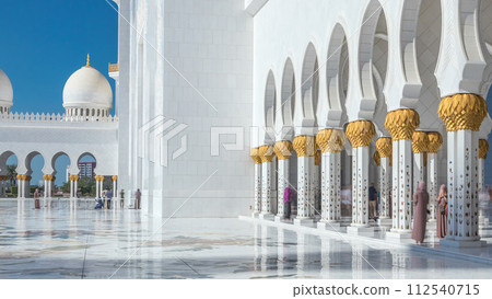Sheikh Zayed Grand Mosque timelapse in Abu Dhabi, the capital city of United Arab Emirates Sheikh Zayed Grand Mosque timelapse in Abu Dhabi, the capital city of United Arab Emirates 112540715